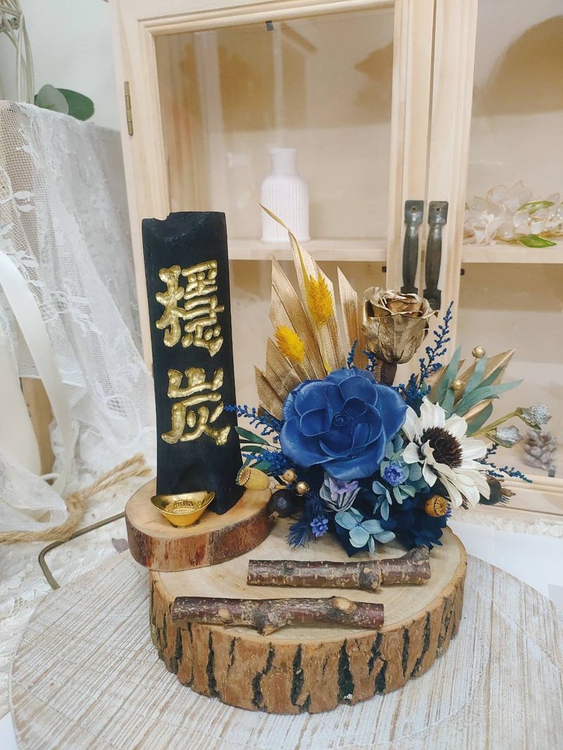 【Lingling's Studio荞翎工作室】炭雕名片座 开幕贺礼 招财 - 干燥花/捧花 - 植物．花 