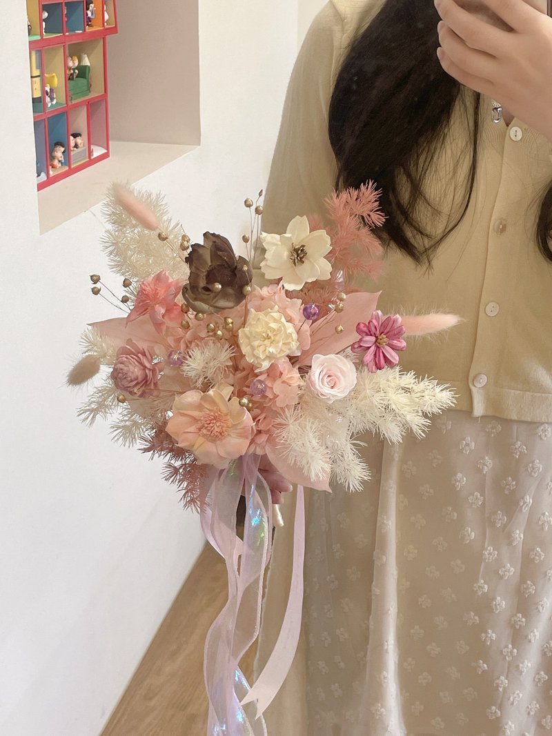 Sheng Garden盛世花苑【柔粉之约】登记婚礼结婚捧花 - 干燥花/捧花 - 植物．花 粉红色