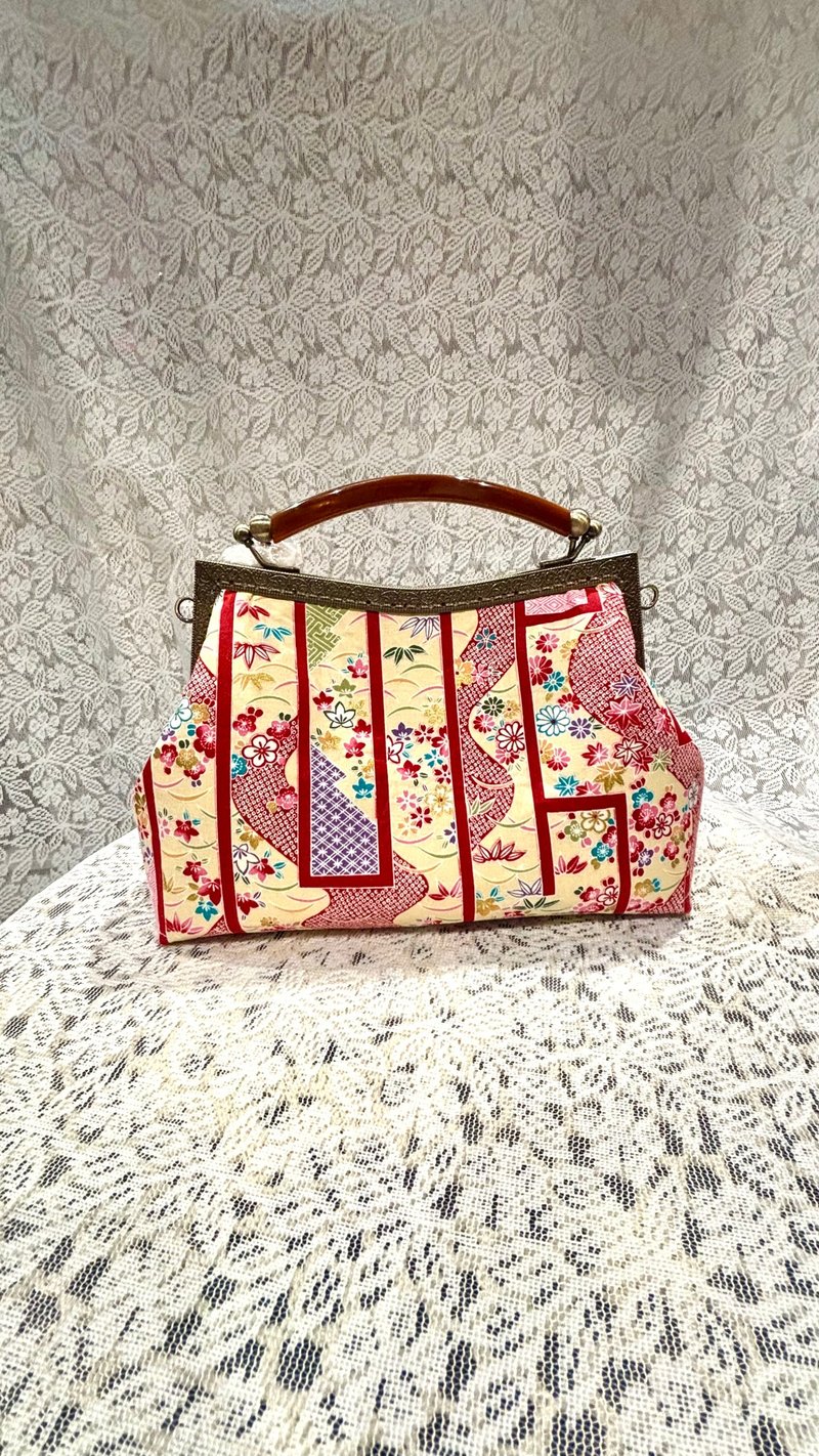 MBC 人手制 20cm 牛角手柄 红色 和风 - 侧背包/斜挎包 - 棉．麻 红色