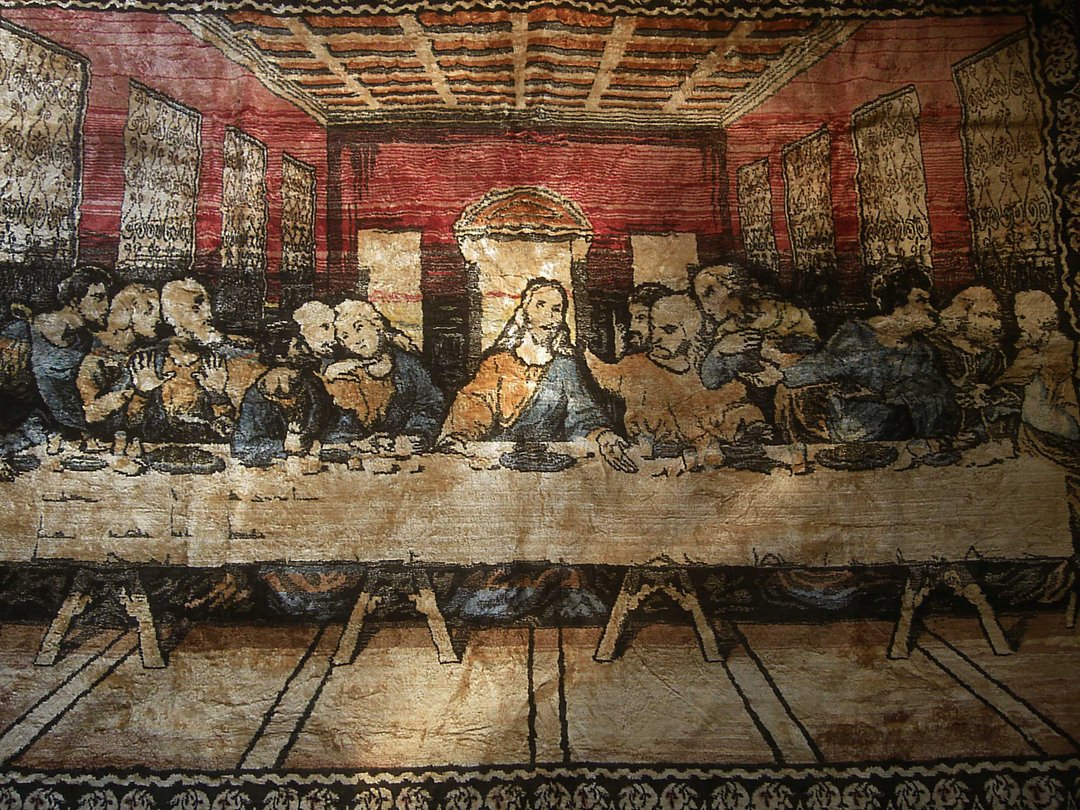 【老时光 OLD-TIME】早期国外进口大张稀有西洋宗教壁毯挂毯壁饰 - 摆饰 - 其他材质 多色