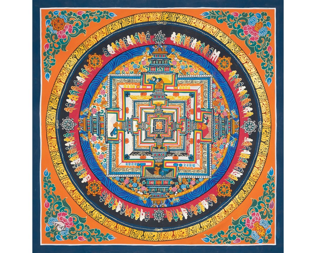 **正宗西藏曼陀罗壁画艺术——为神圣空间而生的灵性之境** - 墙贴/壁贴 - 其他材质 多色