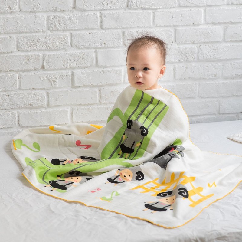 童话抗菌纱布大浴巾_七只小羊(送小方巾) - 其他 - 棉．麻 橘色