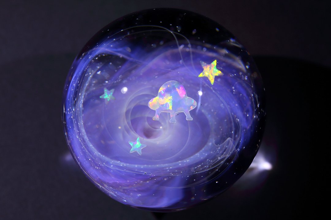 47mm 宇宙玻璃球摆设 no.M041 - 摆饰 - 玻璃 紫色