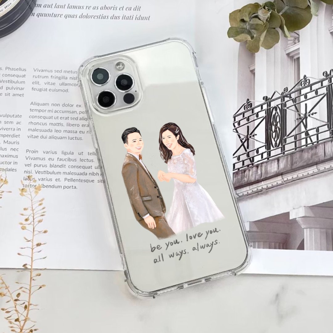 【iPhone防摔手机壳保护套】宠物人物似颜绘 | 追踪IG赠壁纸 - 手机壳/手机套 - 硅胶 灰色