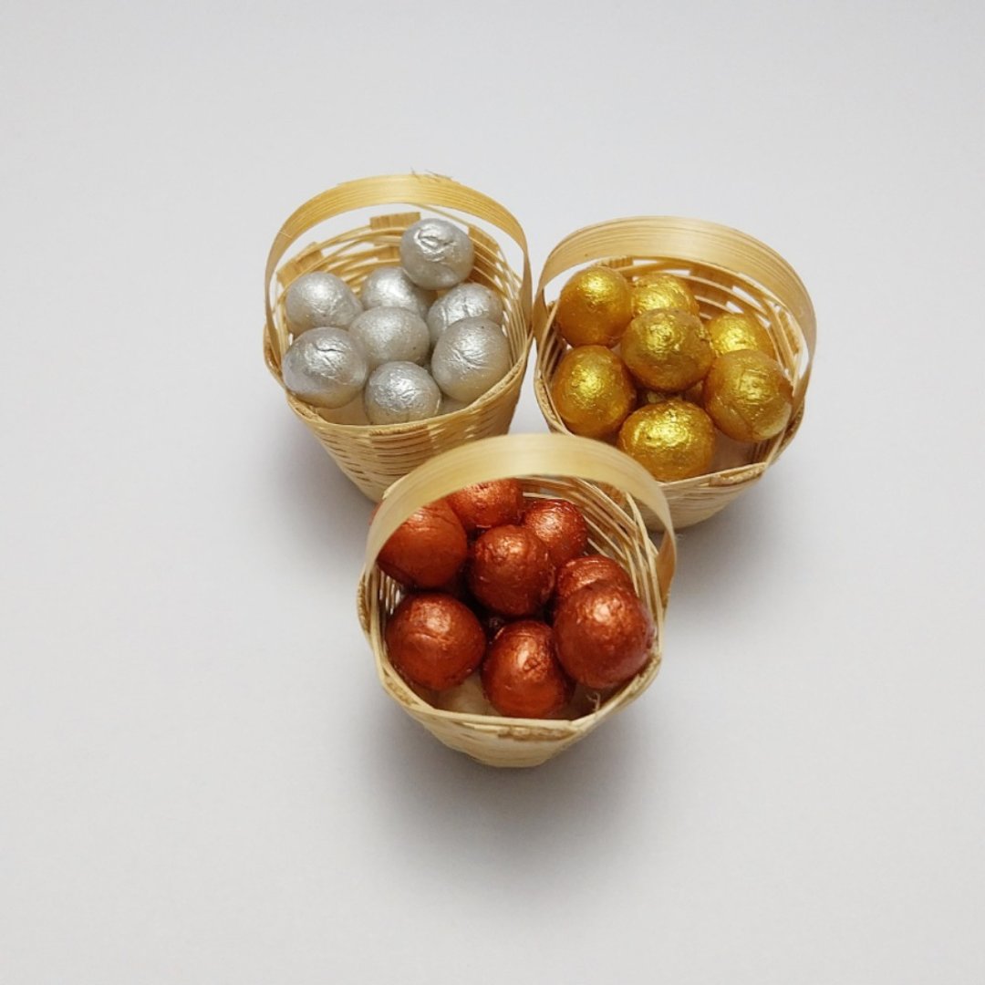 golden egg Miniature Handmade Dollhouse collectible decorate believe rich money - 摆饰 - 粘土 金色