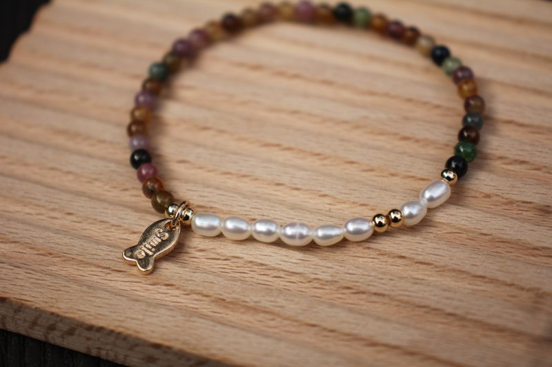 日常微光II 碧玺珍珠精致手链 - 手链/手环 - 宝石 