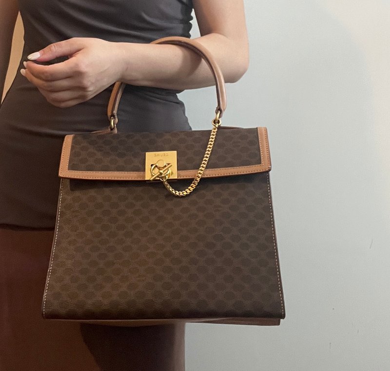 Celine Kelly凯旋门啡色手提包肩背侧肩袋 送肩带 中古vintage - 侧背包/斜挎包 - 真皮 咖啡色