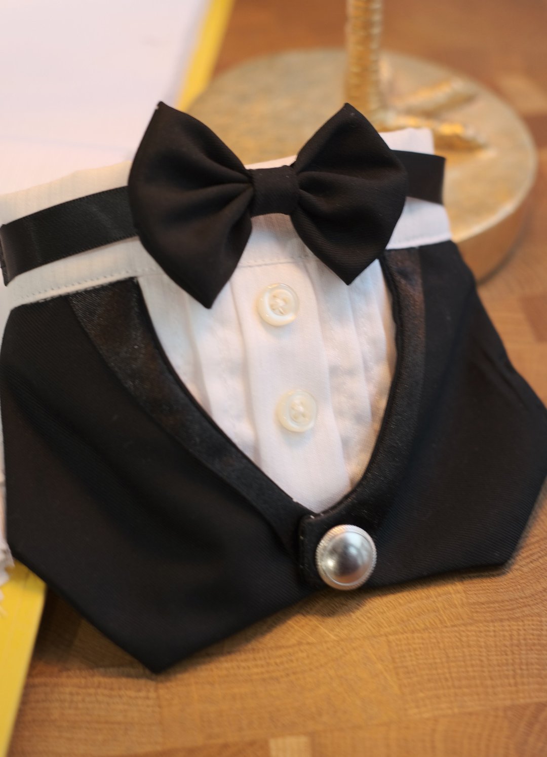 宠物度身订制礼服/黑色燕尾服领巾 - 衣/帽 - 棉 黑色