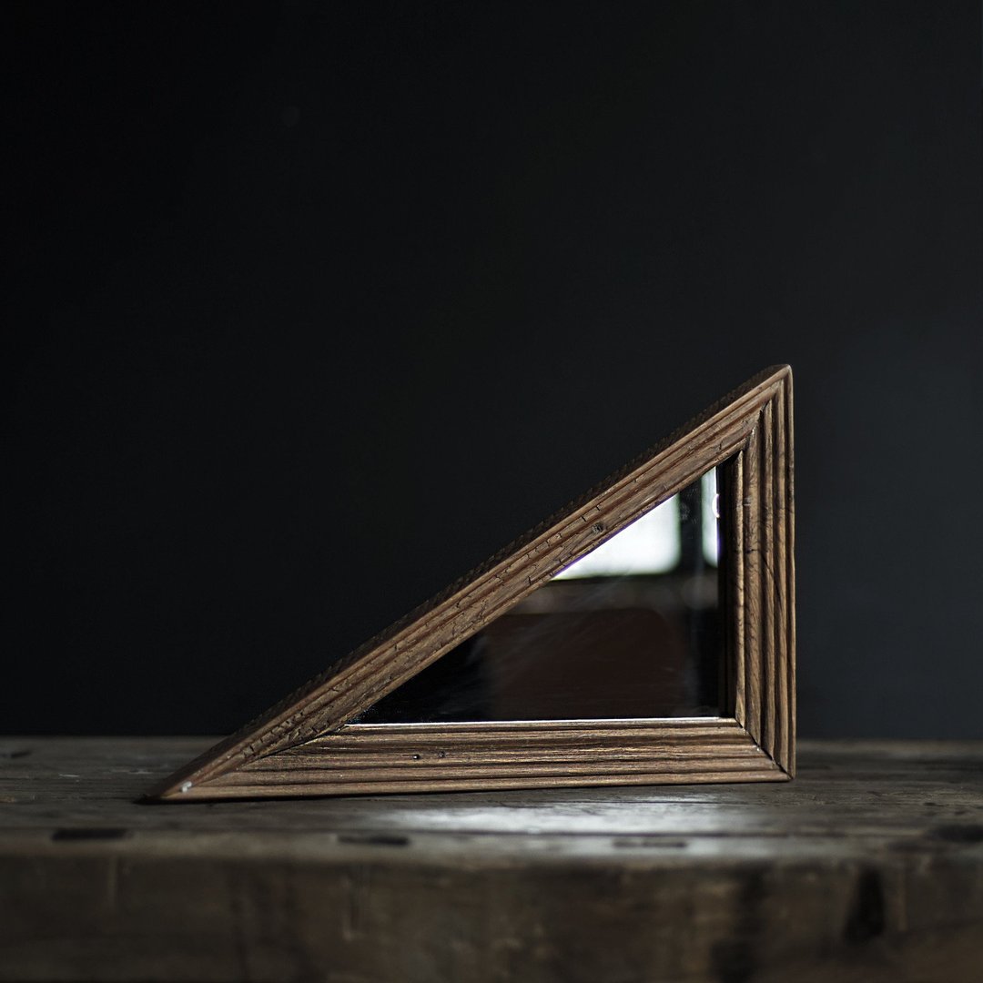 DIAGRAM MIRROR Right Triangle 复古几何木框镜 / 直角三角形 - 其他 - 其他金属 卡其色