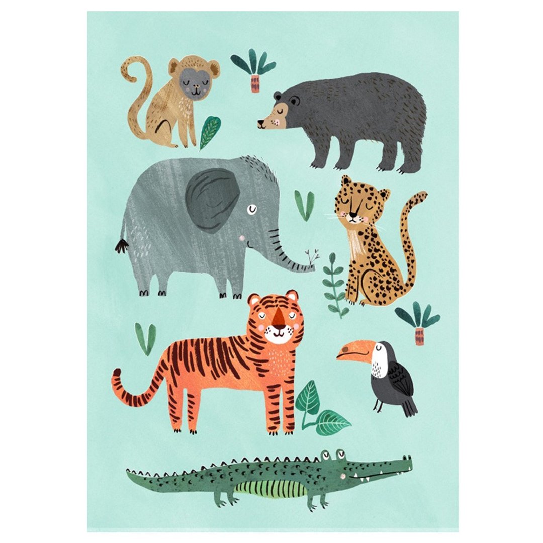 荷兰Petit Monkey 野生动物大集合海报(50 x 70 cm) - 卡片/明信片 - 纸 