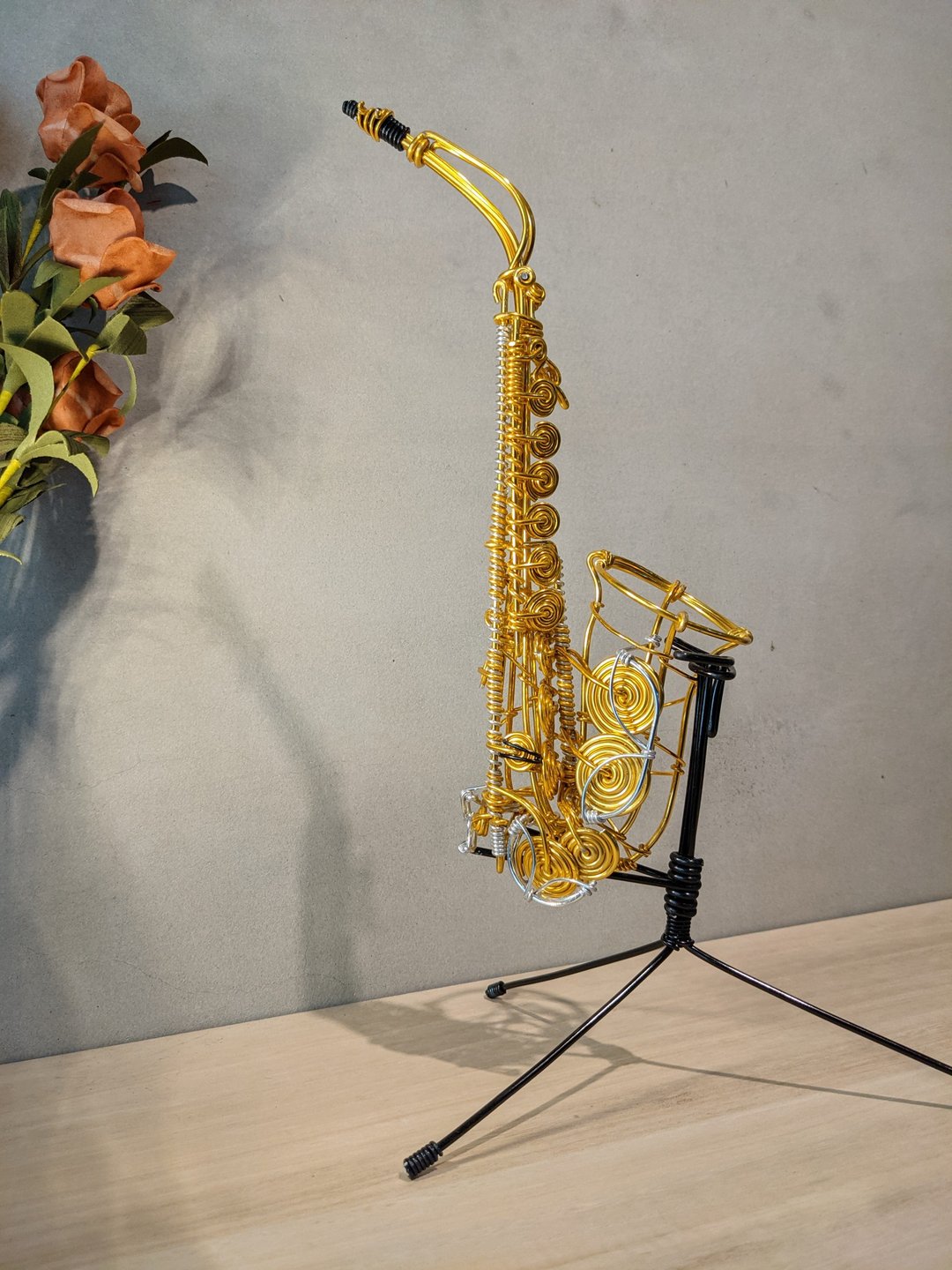 Wire lover 台湾手作铝线职人Wire lover 大型摆饰萨克斯风 Sax - 摆饰 - 铝合金 
