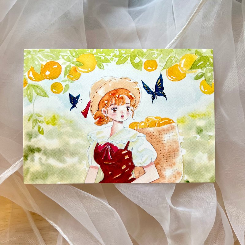 明信片 - 橘子季节 - 卡片/明信片 - 纸 橘色