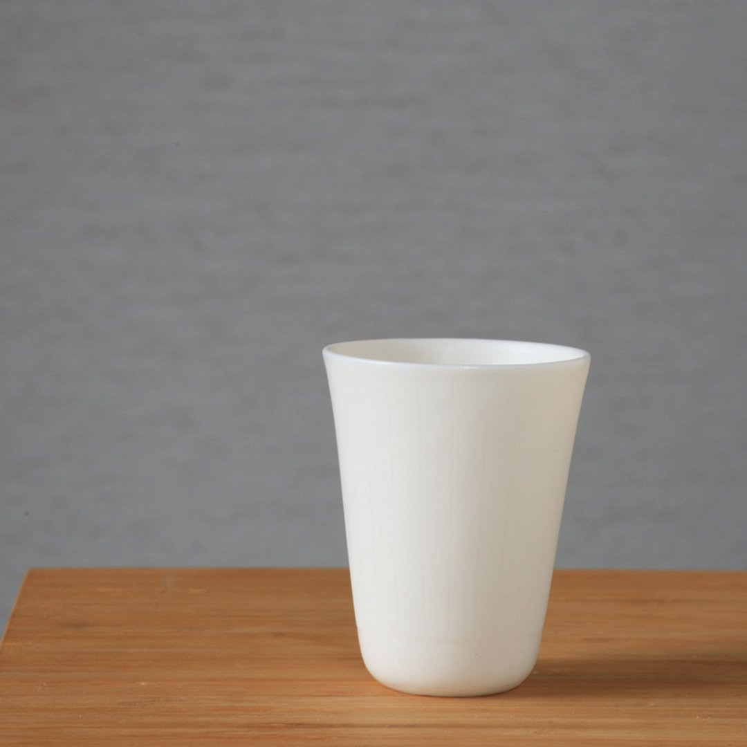 白瓷杯小号雾面清酒棕色 M-2 - 酒杯/酒器 - 瓷 白色