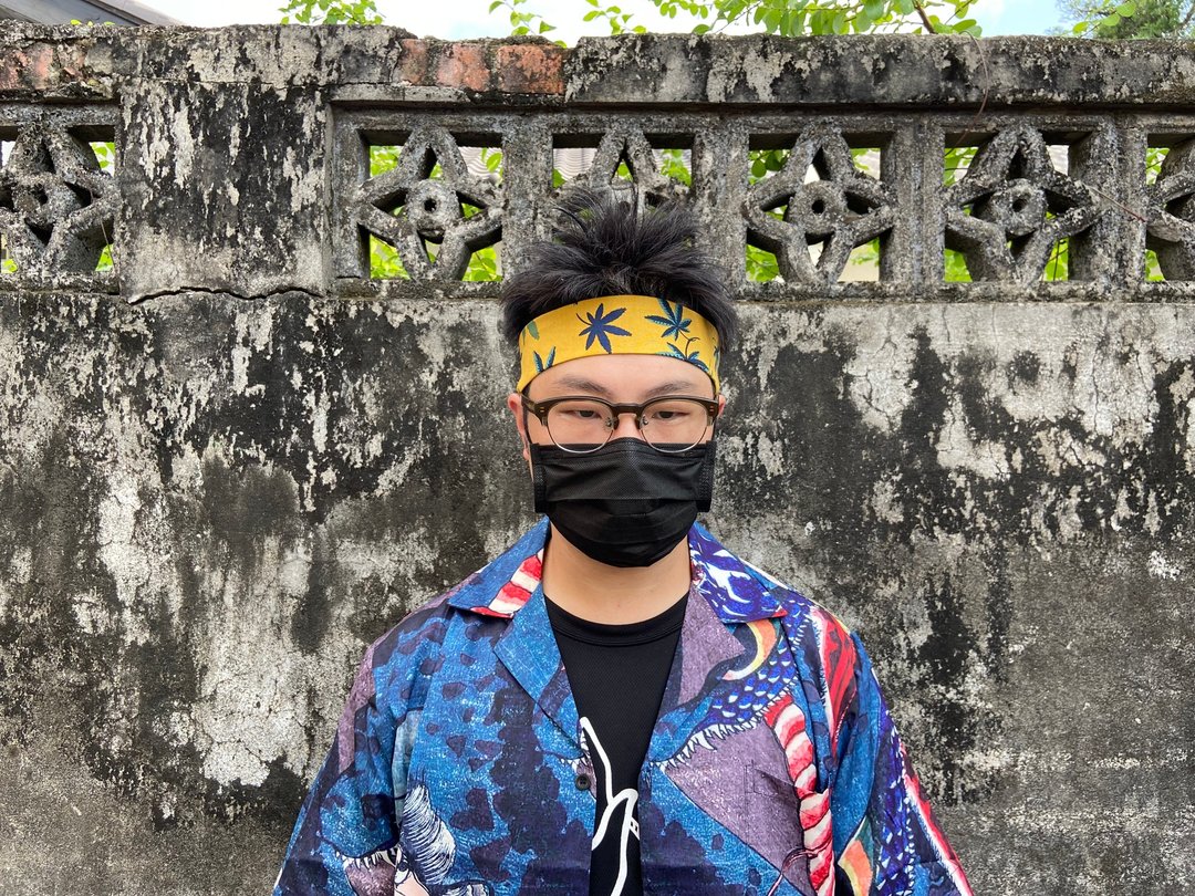 男生头带 / 一片式发带 / 很大的麻叶 - 黄 - 发带/发箍 - 棉．麻 黄色