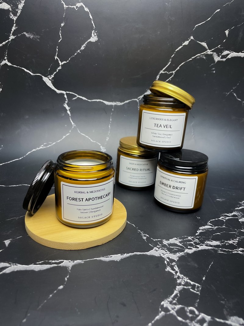 烟熏沉稳木质调 | 缱绻之息 系列套装 | 手工大豆蜡烛香氛礼盒 - 蜡烛/烛台 - 蜡 