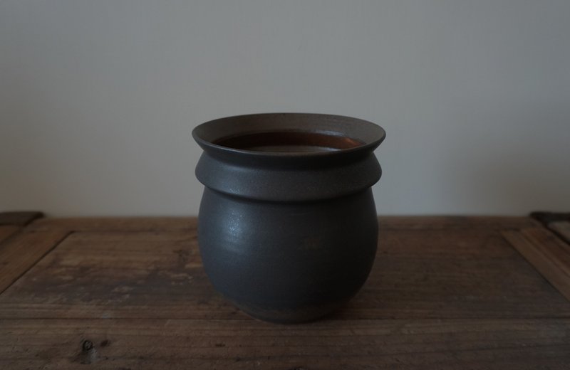 黑丸型盆 - 植栽/盆栽 - 陶 黑色