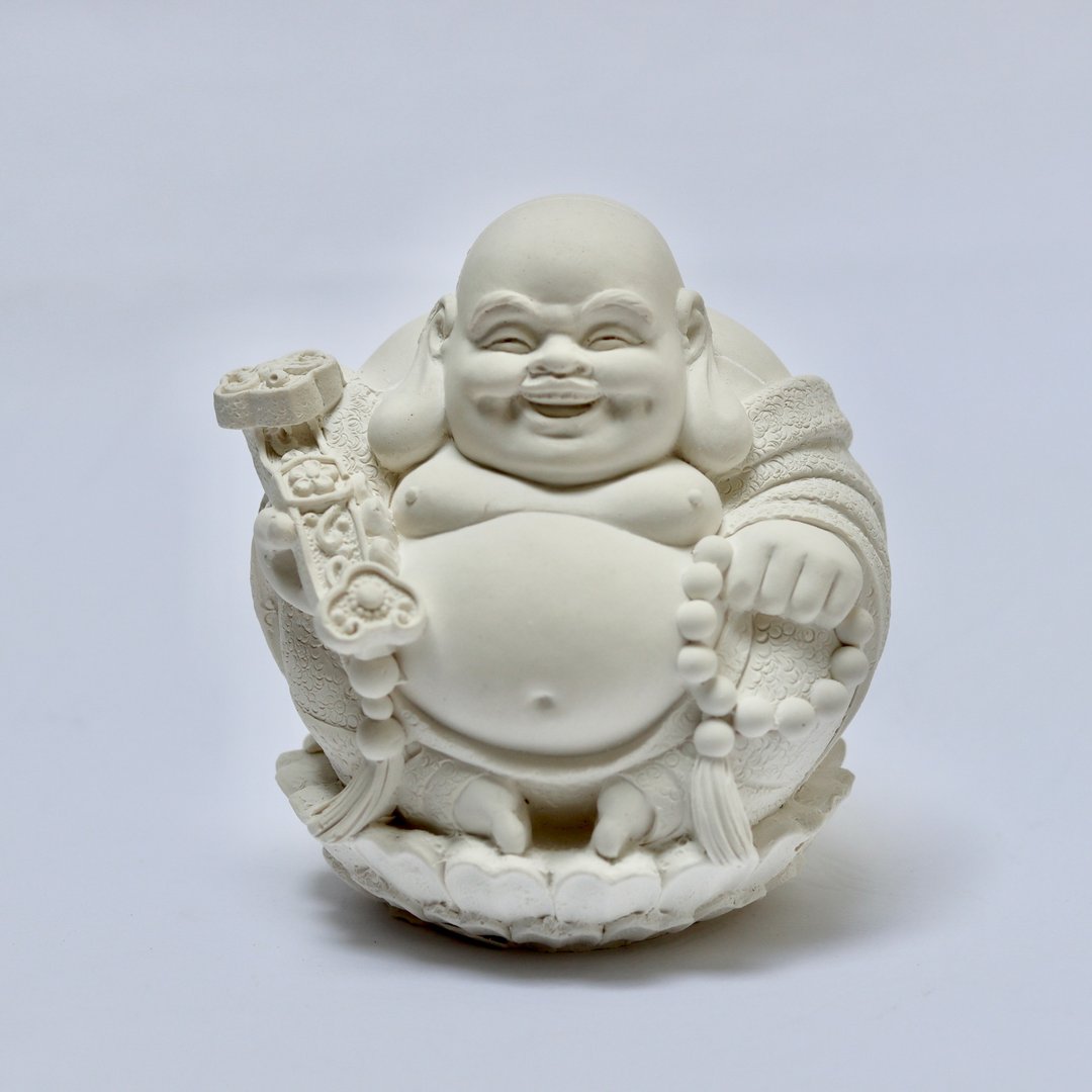 【五倍券优惠】净念吉祥佛之圆满欢喜佛  扩香石公仔 居家香氛 - 香薰/精油/线香 - 其他材质 白色