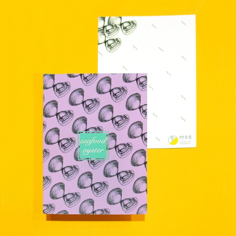 海鲜系蛤蜊 煮汤必备 鲜甜多汁 明信片 紫撞蓝绿色系 - 卡片/明信片 - 纸 紫色