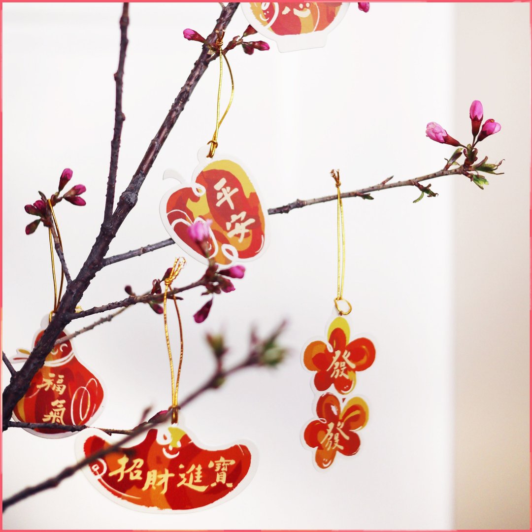 【好运挂饰6入组合包】节庆创意挂饰 - 植栽/盆栽 - 纸 红色