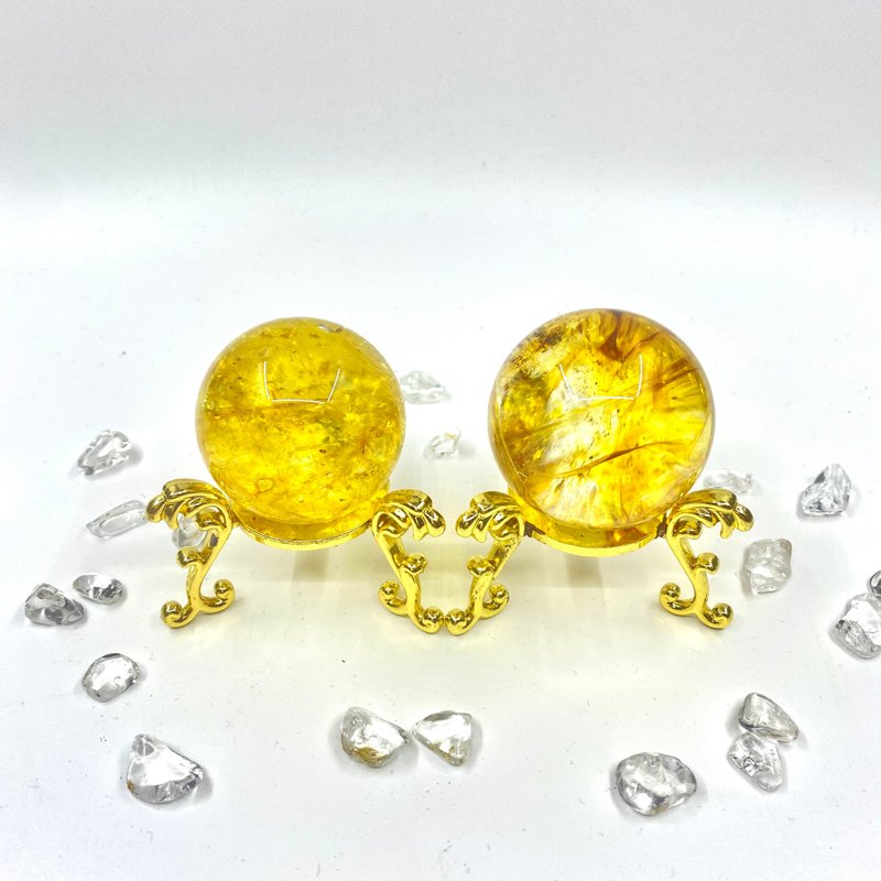 胶花彩虹黄水晶球连底座 (左) | 水晶 | 水晶球 | 水晶摆件 - 其他 - 水晶 黄色