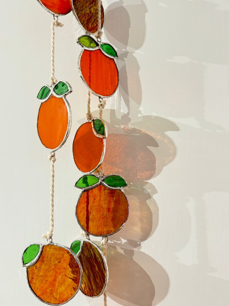 【2026新春限定】迎吉 | 三串 | 镶嵌玻璃橘子挂饰 - 陶艺 - 玻璃 多色