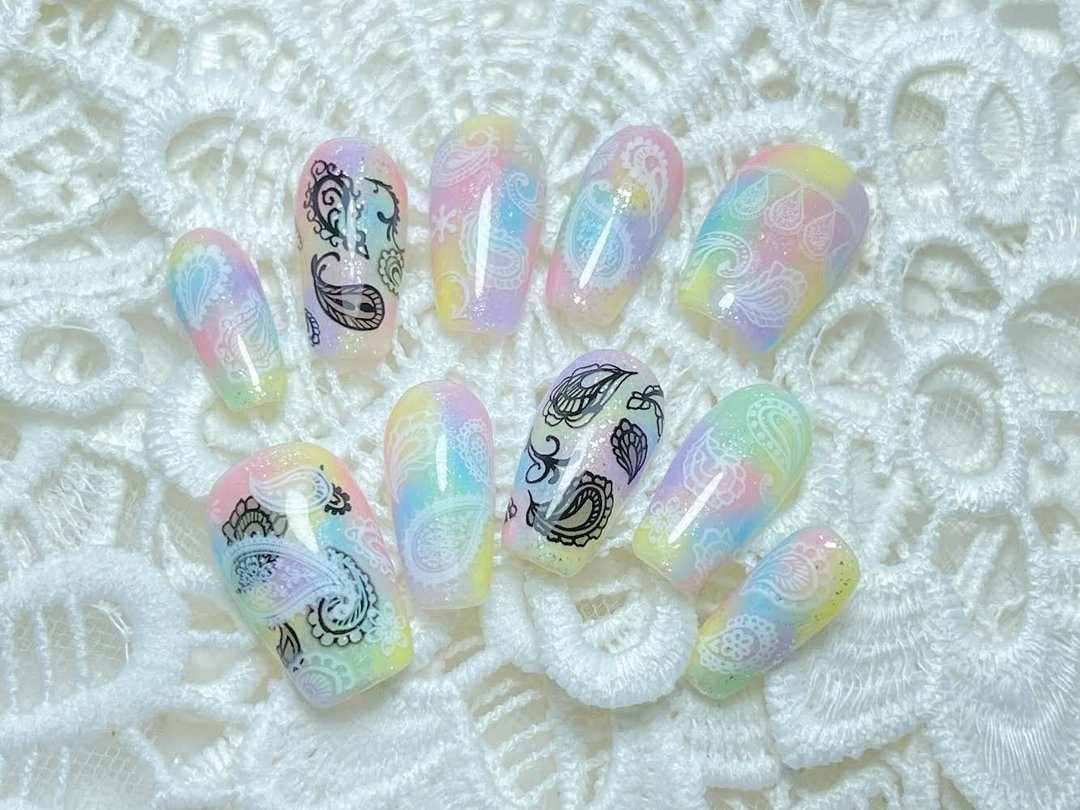 穿戴甲/手工绘制/彩色糖衣变形虫 - 指甲油/指甲贴 - 其他材质 