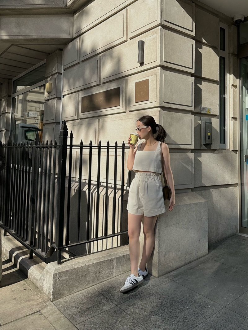 Bayday l AM.PM. CROP TANK TOP l Blue - 女装上衣 - 其他材质 