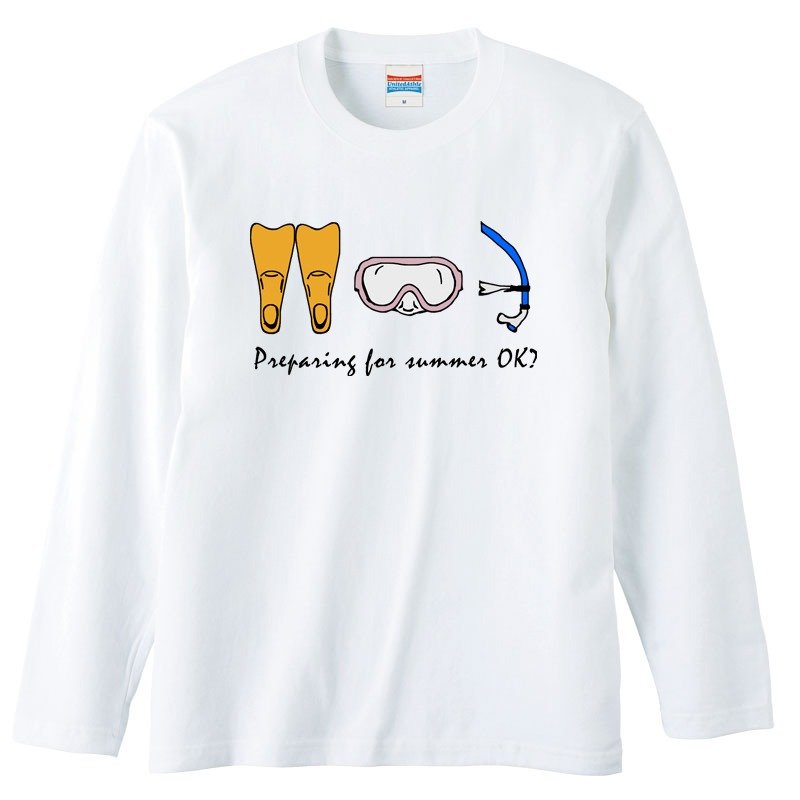 Long sleeve T-shirt / summer - 男装上衣/T 恤 - 棉．麻 白色