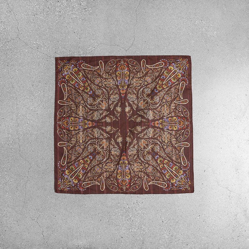 Christian Dior 古董方巾 / Vintage 台北古着店 - 手帕/方巾 - 棉．麻 咖啡色