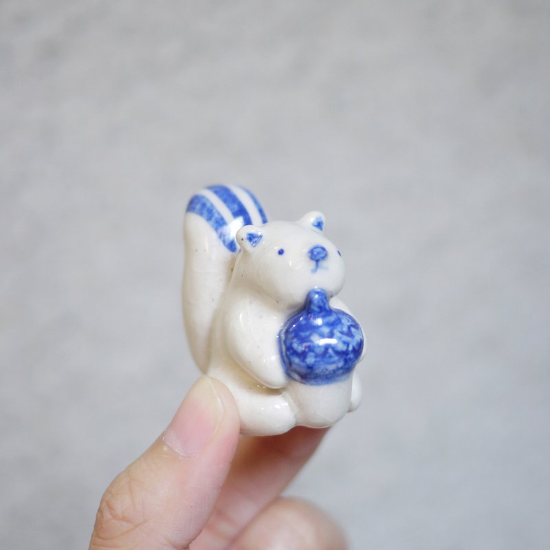 矿物森林微小生物 松鼠 摆饰 宁静蓝 - 摆饰 - 瓷 蓝色