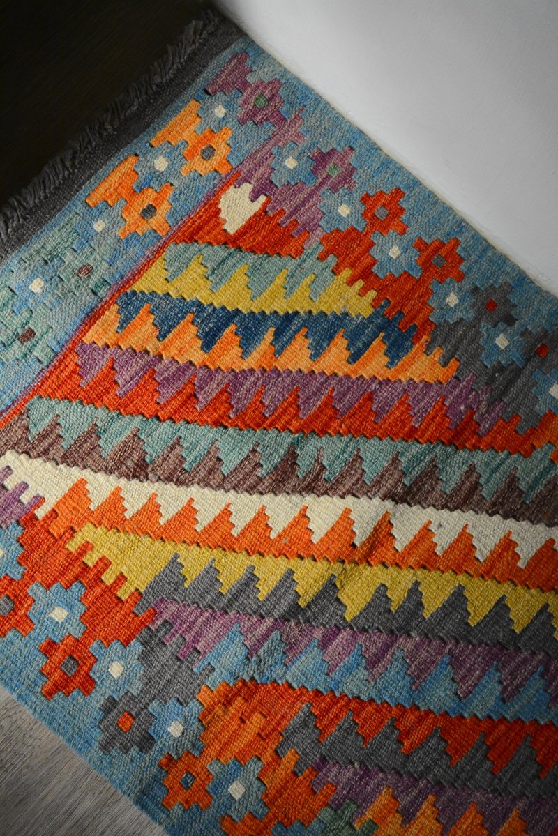 阿富汗妇女手工羊毛编织地毯-彩虹阶梯 89cm *59 cm - 地垫/地毯 - 羊毛 多色