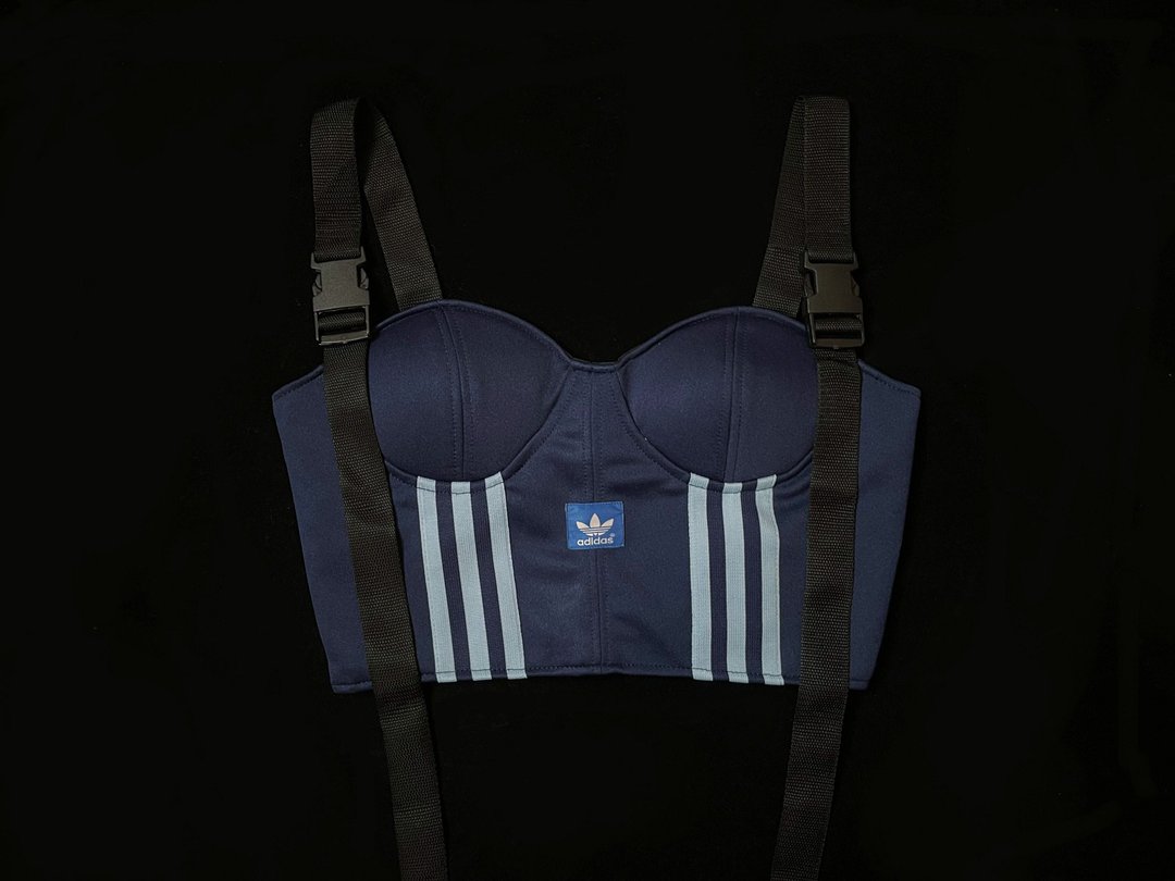 REGETHER 古着改制 sportswear 罩杯式绑带马甲-Adidas - 女装背心 - 尼龙 蓝色