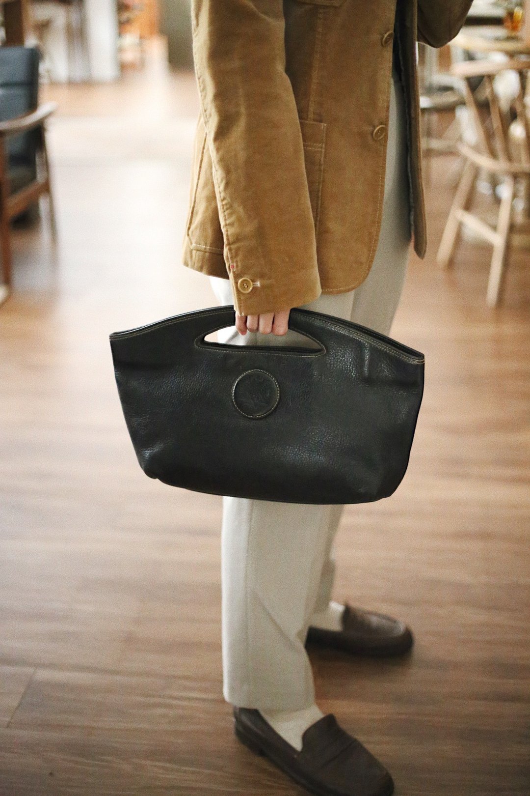 Vintage Givenchy Bag 中古袋/古董包/皮革袋 - 手提包/手提袋 - 真皮 黑色