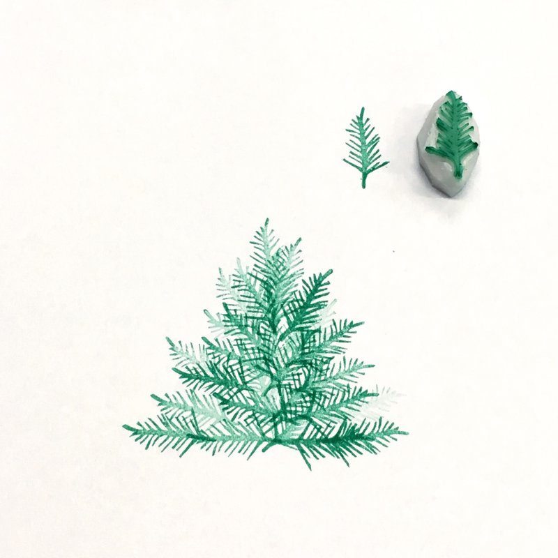 圣诞小树手刻橡皮章 - 印章/印台 - 橡胶 