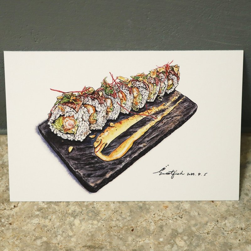 西班牙卷 －美食明信片/食物明信片/美食卡片/食物卡片 - 卡片/明信片 - 纸 黑色