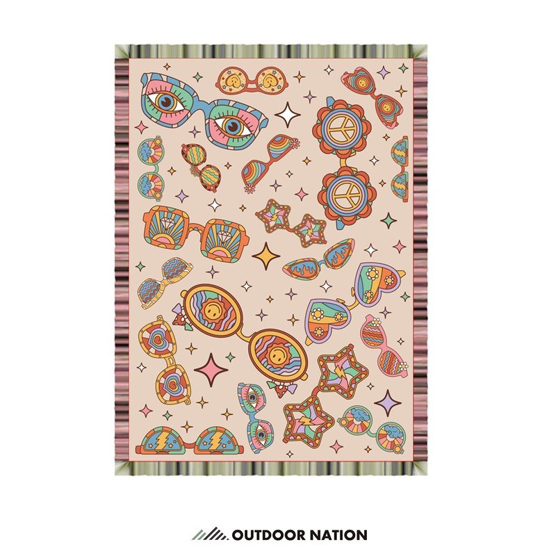 Outdoor Nation户外万用毯/ 加长版/ 迷幻狂欢场 Cosmic Hippie - 露营用品 - 棉．麻 