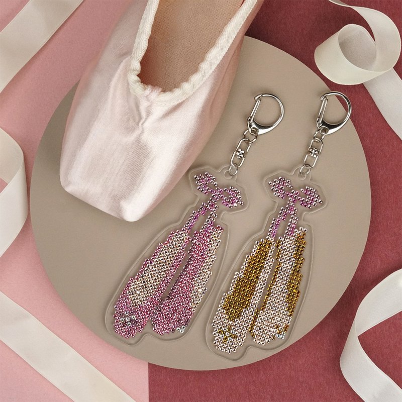 Rhinestone Craft-芭蕾舞鞋水钻钻装饰DIY材料包及完成品系列 - 其他 - 其他材质 粉红色