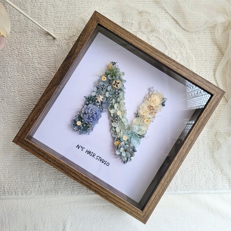 【 定制 】英文字母相框花。摆饰。开幕礼。永生花。干燥花 - 摆饰 - 植物．花 