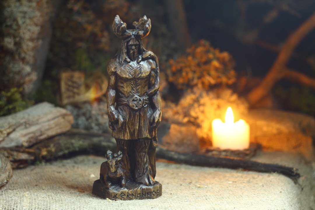 Cernunnos celtic Horned God Statue Witcher wooden celtic god - 其他 - 木头 