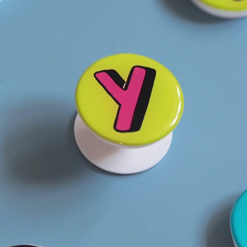 Letter Y Griptok - 手机座/防尘塞 - 塑料 黄色