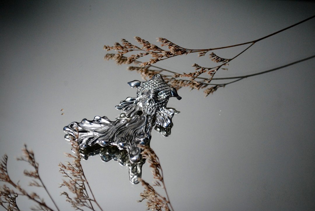 DeadSweet /手作银饰/坠饰/金鱼脑 - 项链 - 纯银 银色
