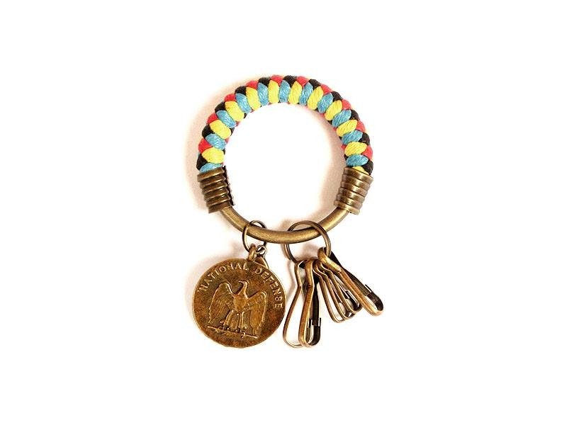 钥匙圈(小)5.3CM 红+黑+亮黄+亮蓝+老鹰徽章 手工 铁环 定制化 - 钥匙链/钥匙包 - 其他金属 多色