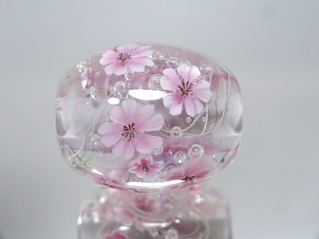 Sakura Tonbonball Glass Ball - 项链 - 玻璃 粉红色