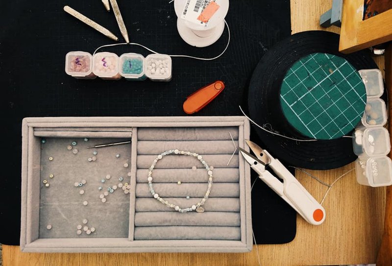 纯银敲字串珠手环 - 金工/饰品 - 琉璃 