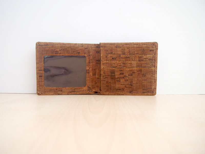 naturaism 自然主义 深褐色 软木 短皮夹 中夹 短夹 钱包 (B) - 皮夹/钱包 - 棉．麻 咖啡色