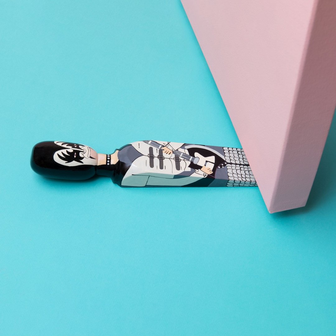 Wedgie 音乐华丽摇滚 手工绘制门档 DOOR STOPPER (GENEY) - 玩偶/公仔 - 木头 白色