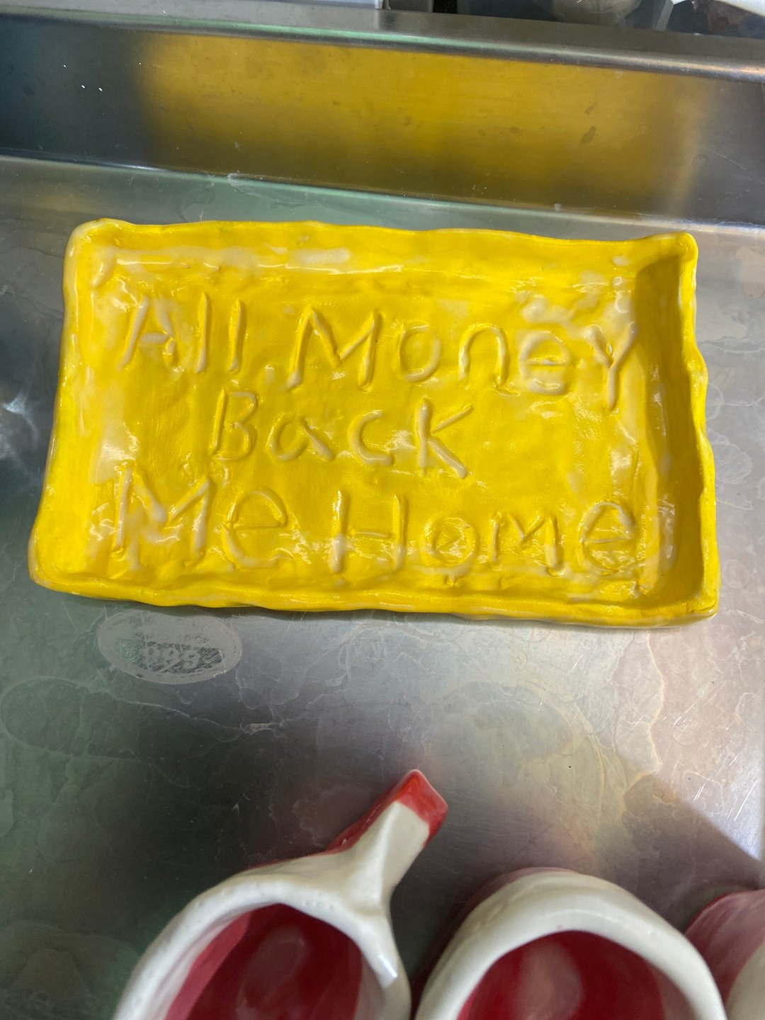 搞笑零钱盘收钱盘All Money Back Me Home - 摆饰 - 瓷 黄色