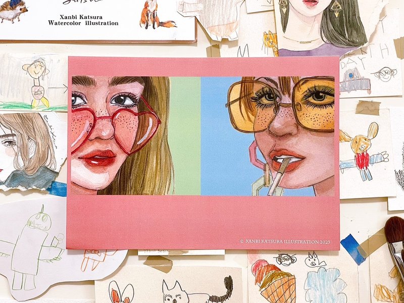 OLD SCHOOL FASHION 复古风夏日女孩小海报 / 水彩手绘 - 海报/装饰画/版画 - 纸 