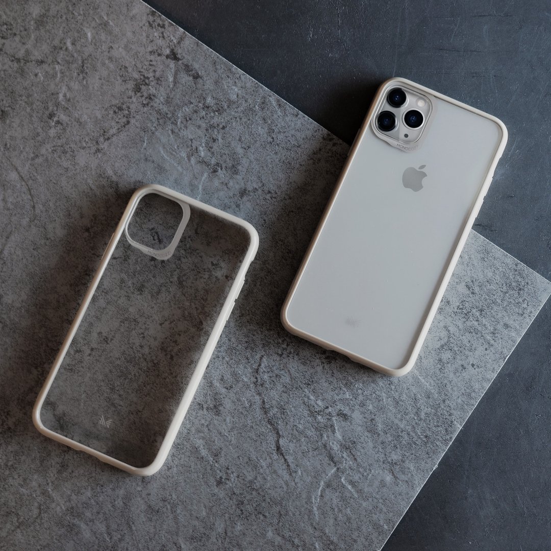 MONOOCZZI | 防撞软胶边亚加力透明手机壳 iPhone11 - 米色 - 手机壳/手机套 - 其他材质 卡其色