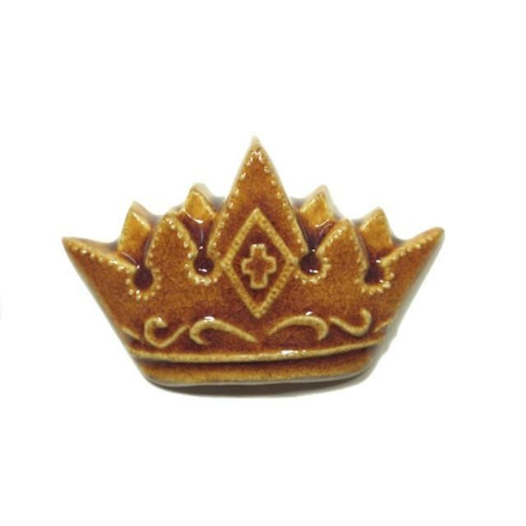 Pottery brooch (new) King (candy) - 胸针 - 陶 咖啡色